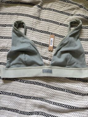 SKIMS Ribbed Bralette in Light Sage